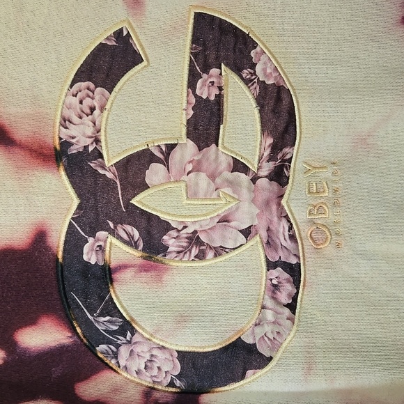 Obey Maroon Tie Dye Sweatshirt Size Large - Picture 3 of 5